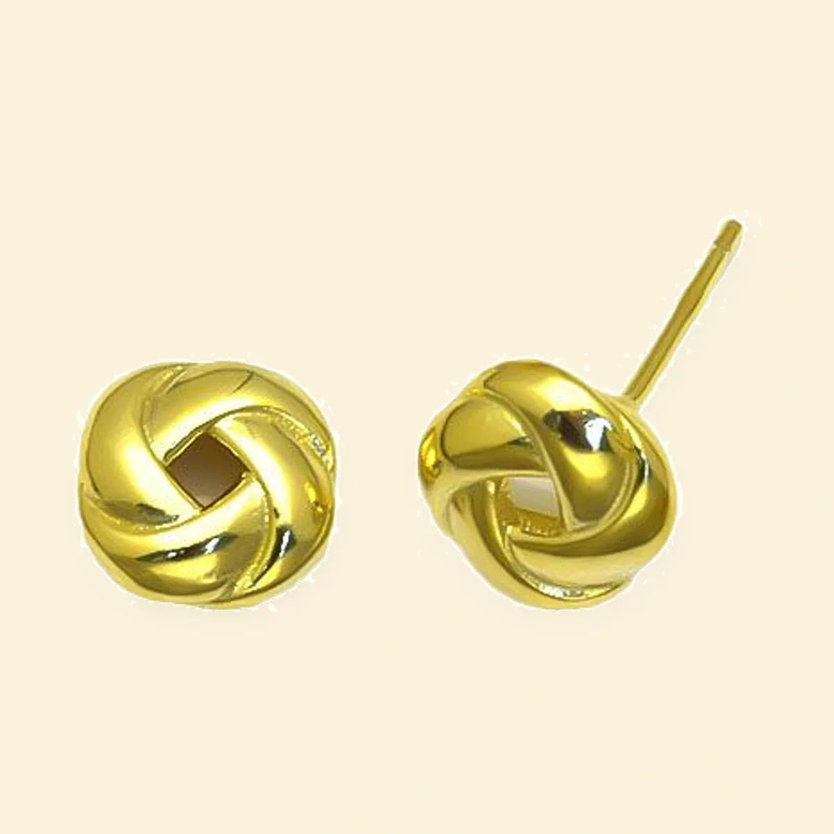 Gold Plated Sterling Silver Love Knot Stud Earrings – AES301-GP