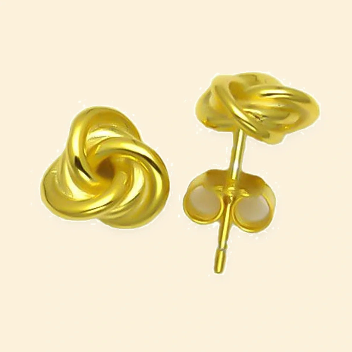 Gold Plated Sterling Silver Love Knot Stud Earrings – AES318-GP