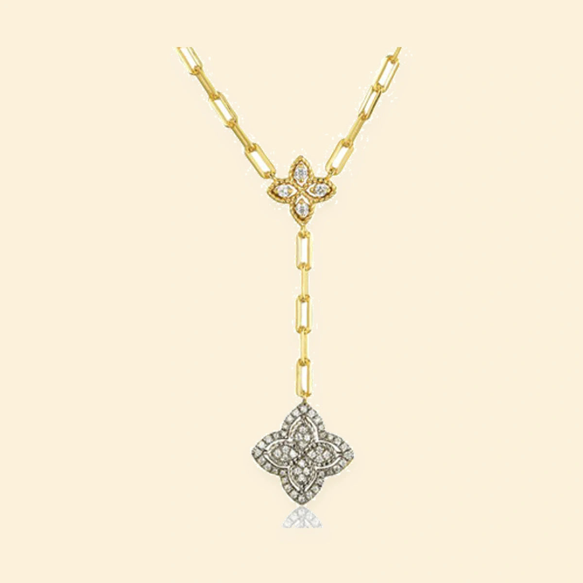 Gold Plated Sterling Silver CZ Set Clover Pendant – ANC076