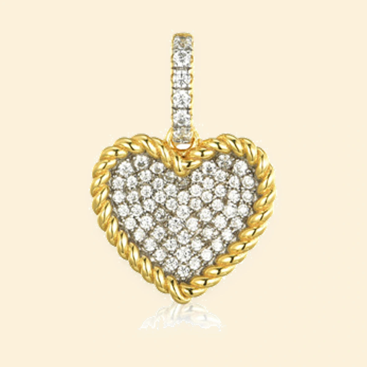 Gold Plated Sterling Silver CZ Set Heart Pendant – APD227