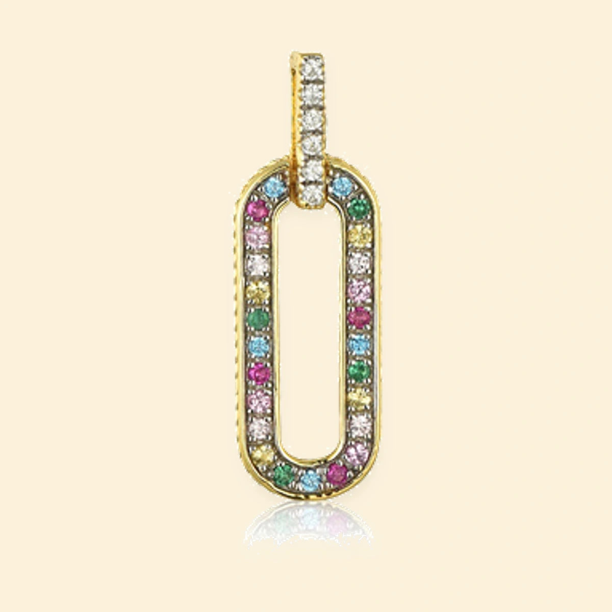 Gold Plated Sterling Silver Multi Col CZ Set Pendant – APD228