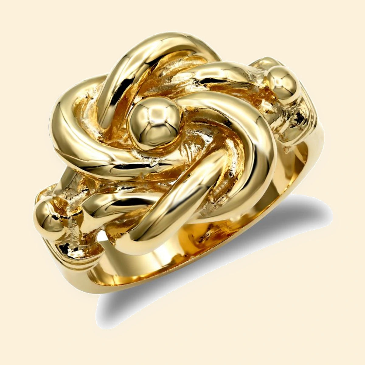 Gold Plated Sterling Silver Knot Ring – ARN161-GP