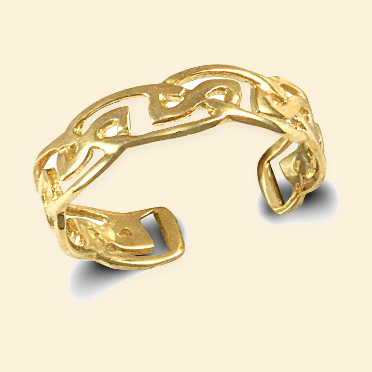 Gold Plated Sterling Silver Filigree Toe Ring – ATR019-GP