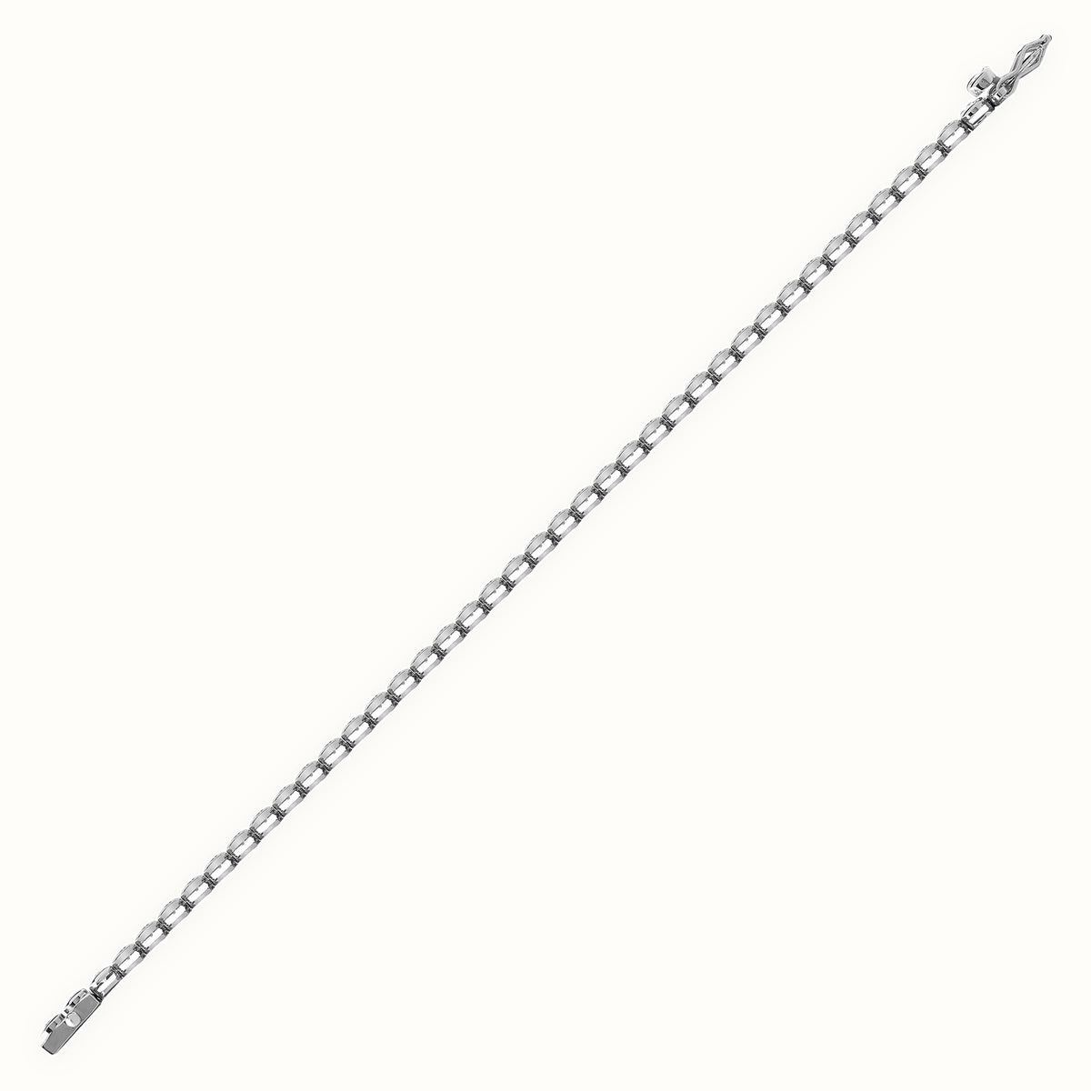 18ct Gold Rub-over Natural Diamond Line Bracelet