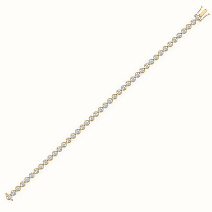 18ct Gold Rub-over Natural Diamond Line Bracelet