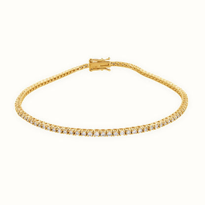 9ct Gold Claw Set Lab-Grown Diamond Line Bracelet