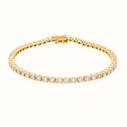 9ct Gold Claw Set Natural Diamond Line Bracelet