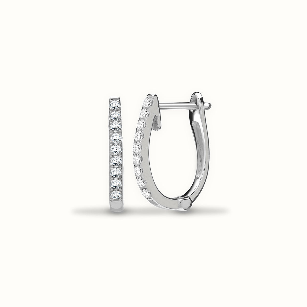 18ct White 0.22ct Natural Diamond Oval Earrings