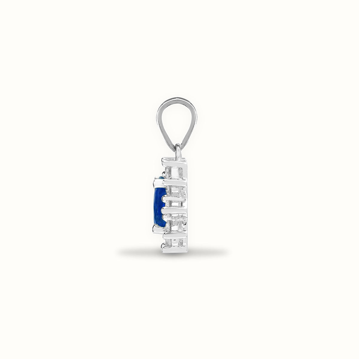 18ct White Gold Natural Diamond And Sapphire Pendant