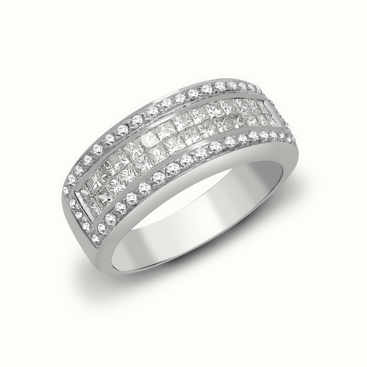 18ct White Gold Natural Diamond Ring