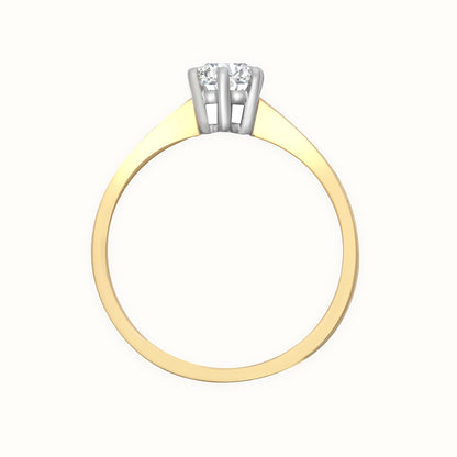 18ct Gold Solitaire Natural Diamond Ring