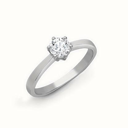 18ct Gold Solitaire Natural Diamond Ring