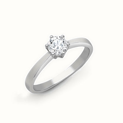 18ct Gold Solitaire Natural Diamond Ring