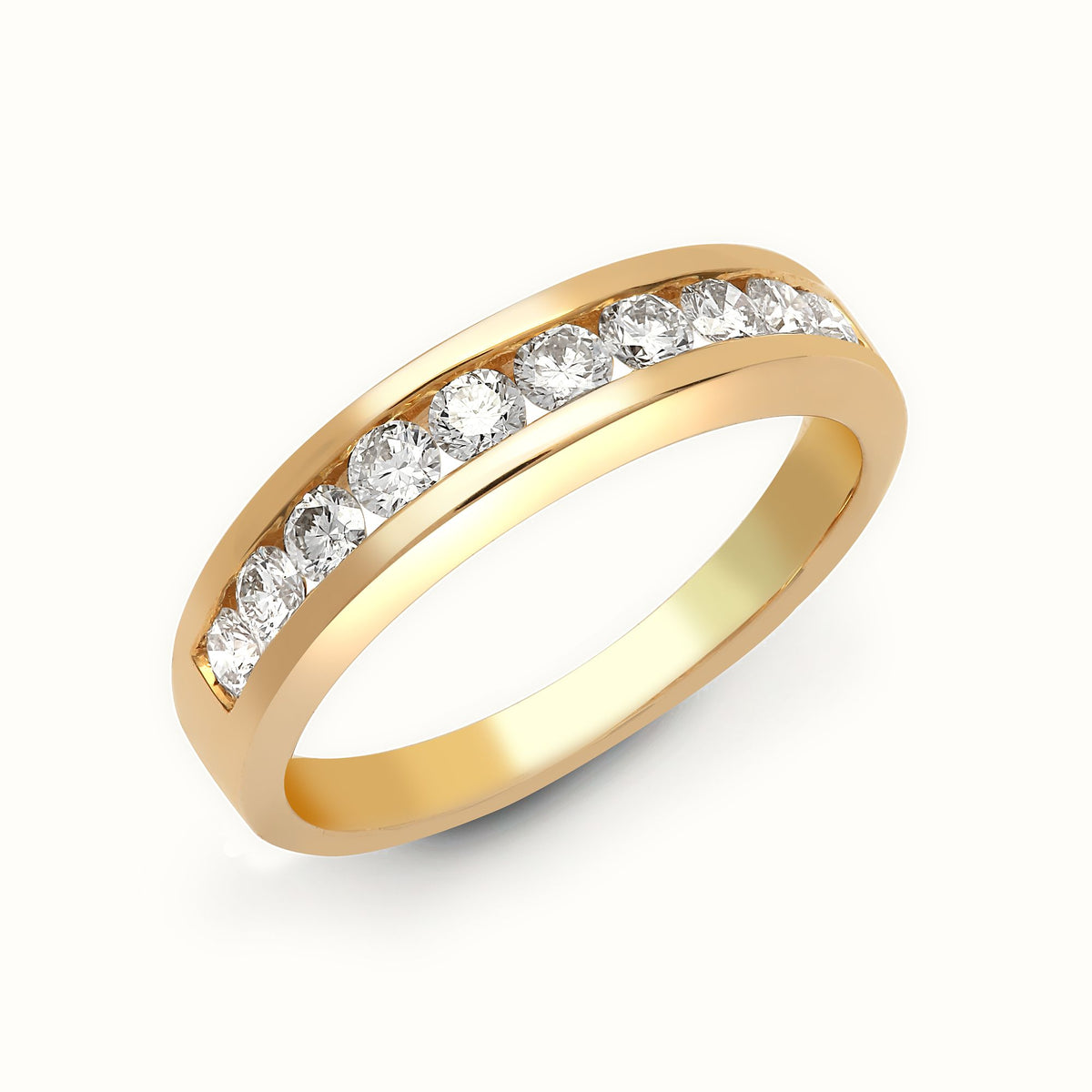 18ct Yellow Gold Channel Set Natural Diamond