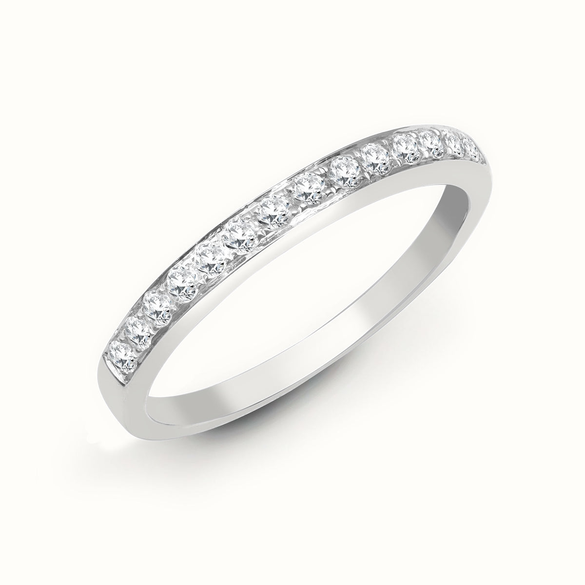 18ct White Pave Set Natural Diamond Eternity Ring