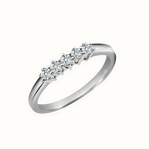 18ct White Gold 5 Stone Natural Diamond Ring