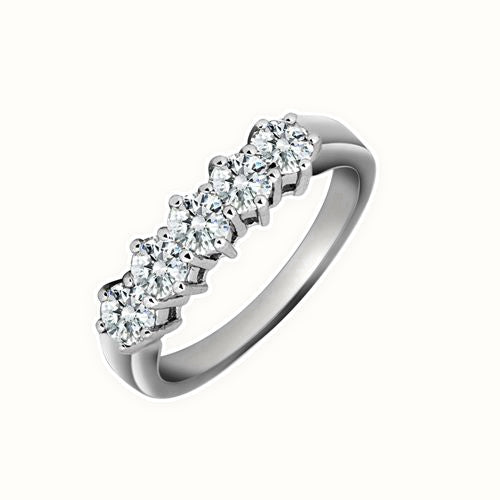 18ct White Gold 5 Stone Natural Diamond Ring