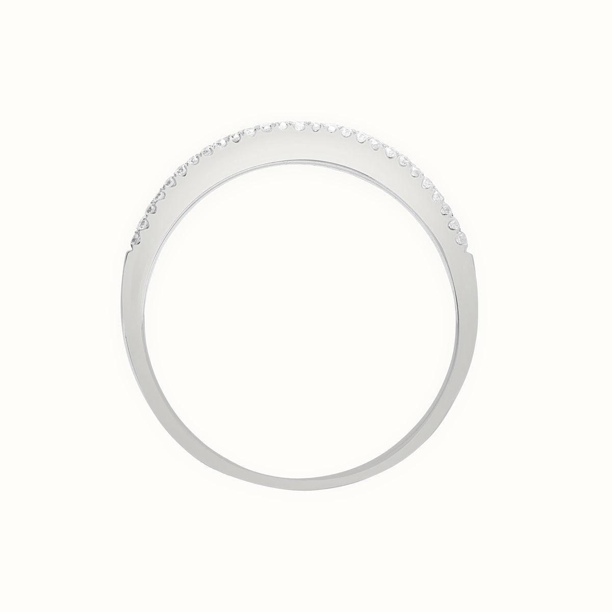 18ct White 0.47ct Natural Diamond 3 Row ? ET Ring