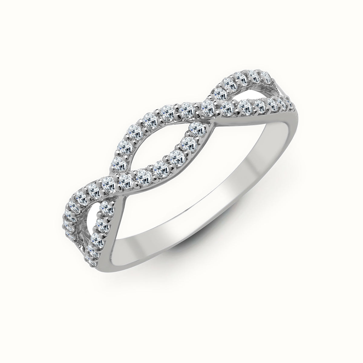 18ct White 0.39ct Natural Diamond Ring