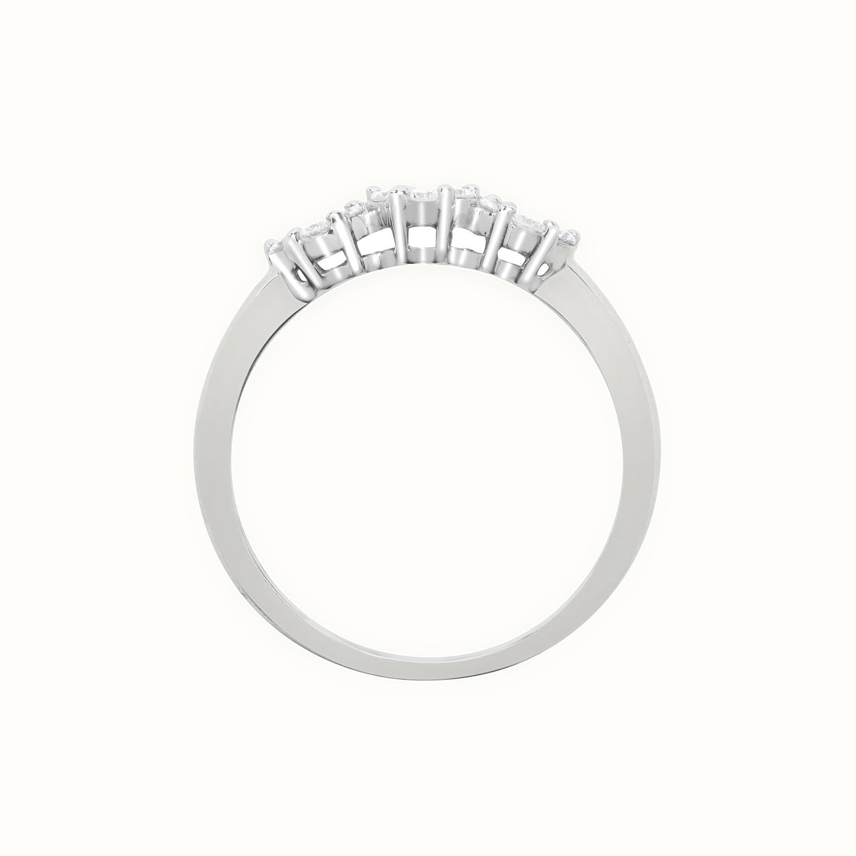 18ct White 0.45ct Natural Diamond 3 x 7 Cluster Ring