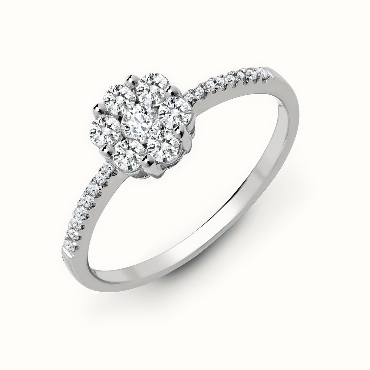 18ct White 0.48ct Natural Diamond Ring