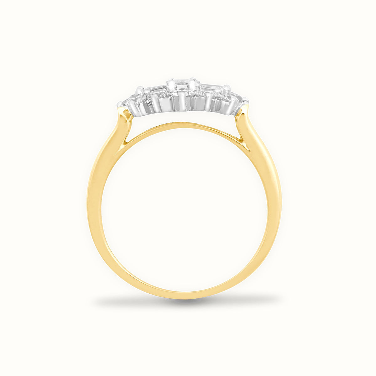 18ct Yellow White Natural Diamond Boat Ring