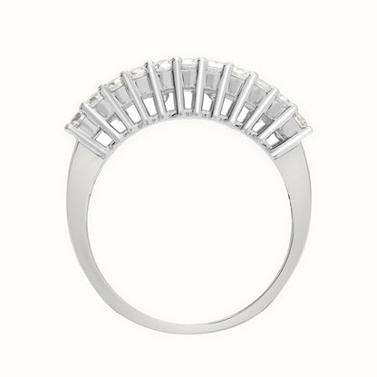 18ct White Round Baguette Natural Diamond Ring