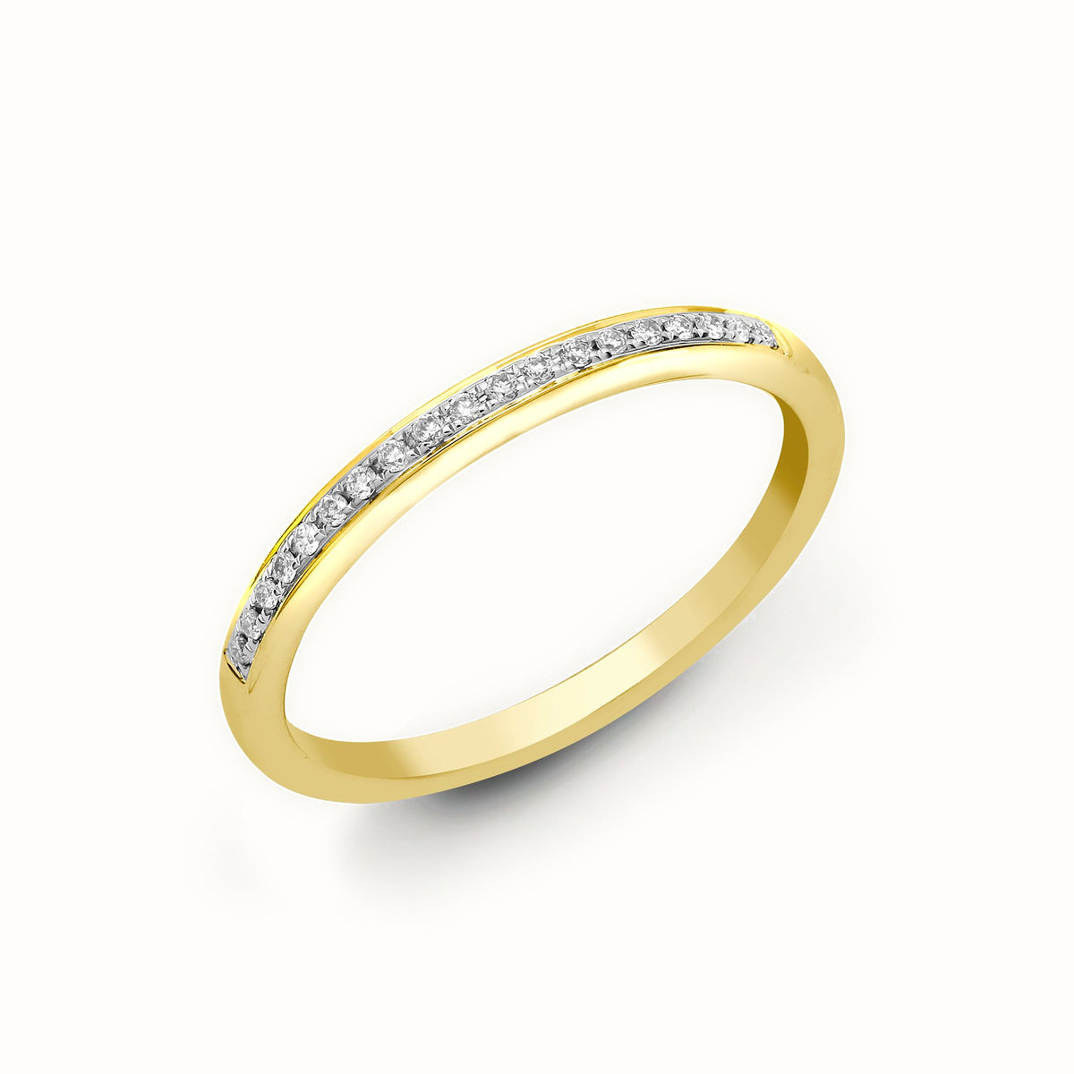 18ct Yellow Pave Set Natural Diamond 1 2 Eternity Ring