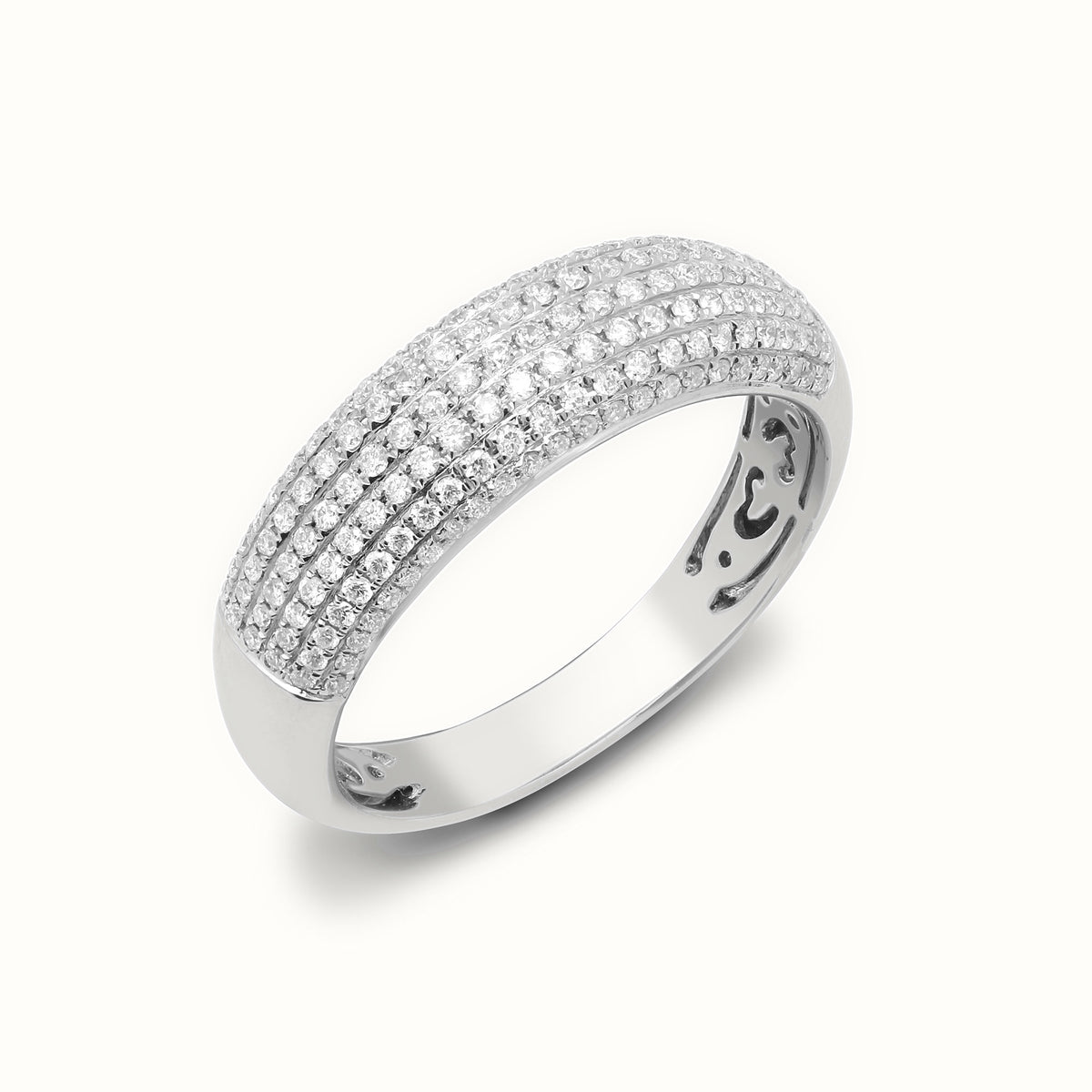 18ct White Natural Diamond Bombay Ring