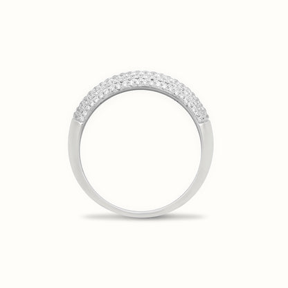 18ct White Natural Diamond Bombay Ring