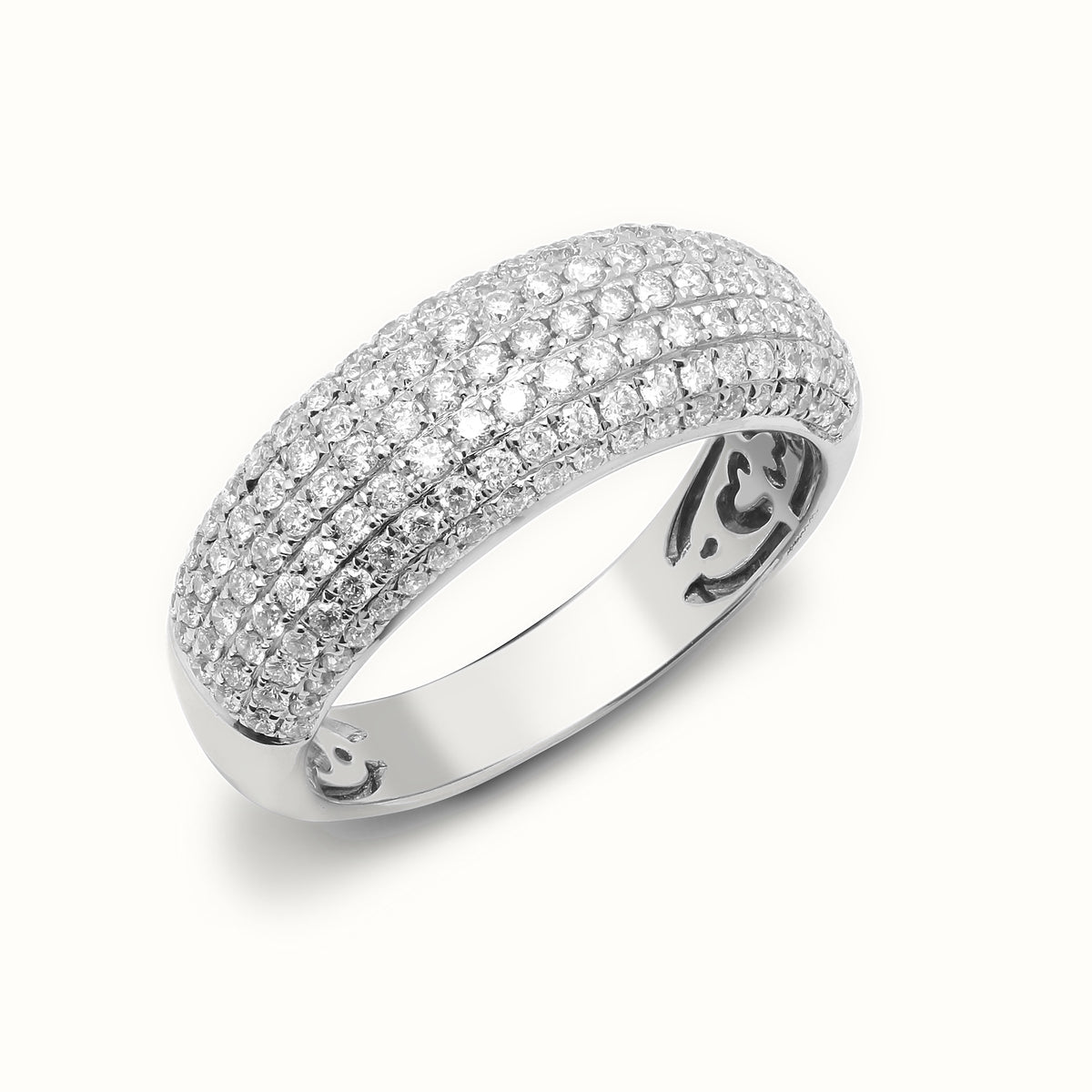 18ct White Natural Diamond Bombay Ring