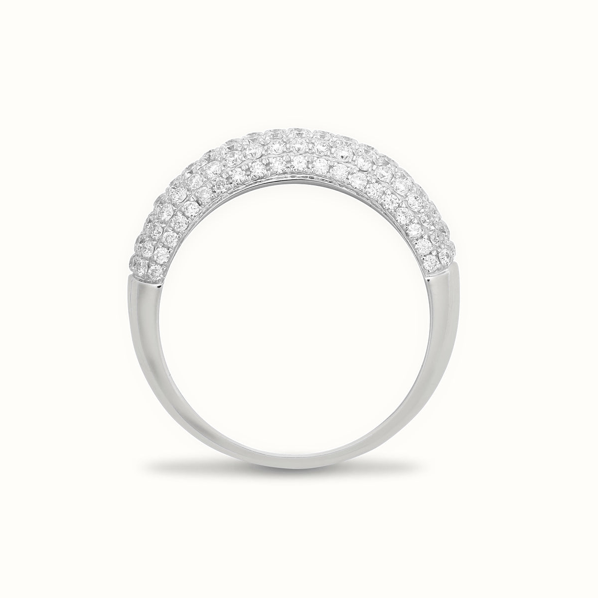 18ct White Natural Diamond Bombay Ring