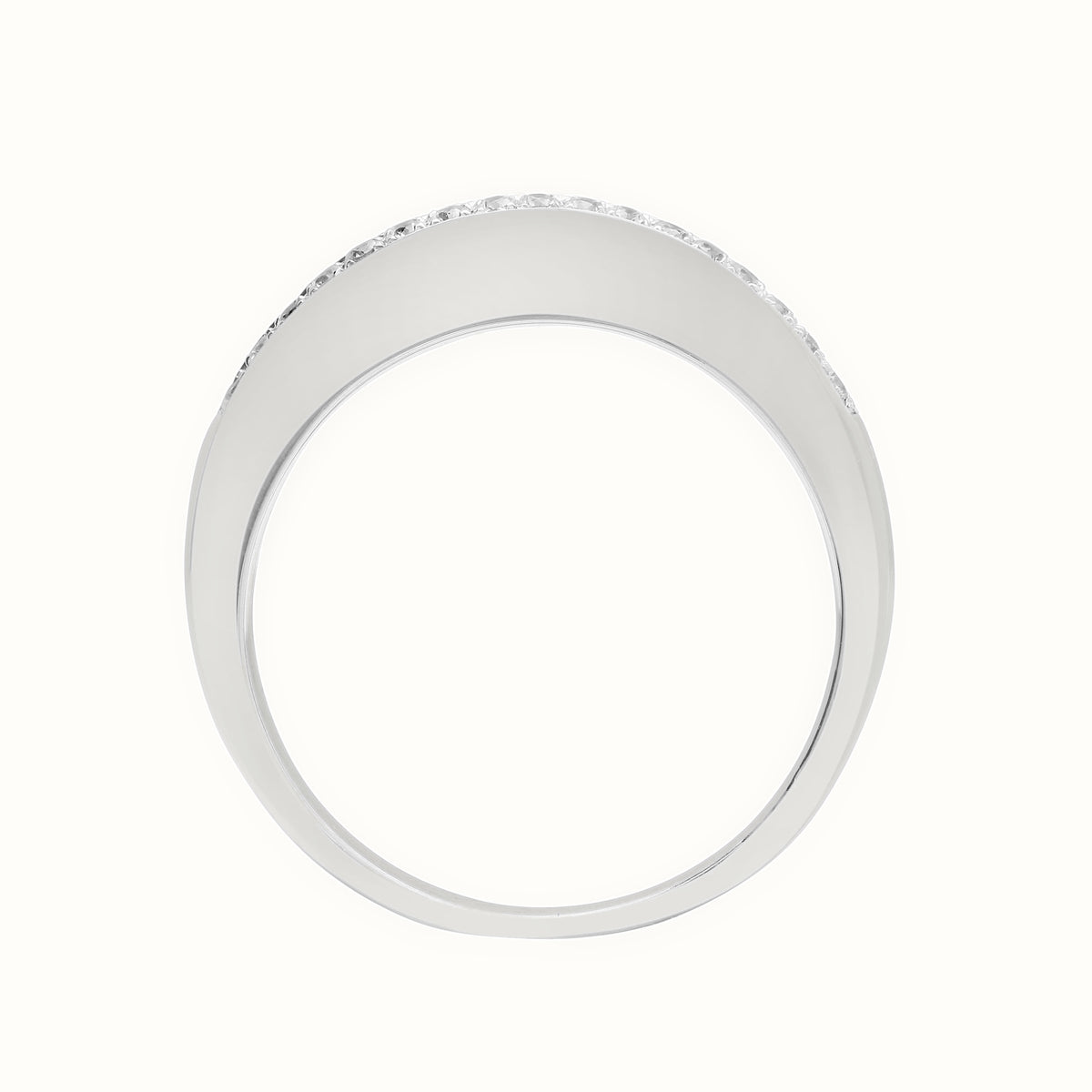 18ct White 0.94ct Round & Baguette Natural Diamond Ring