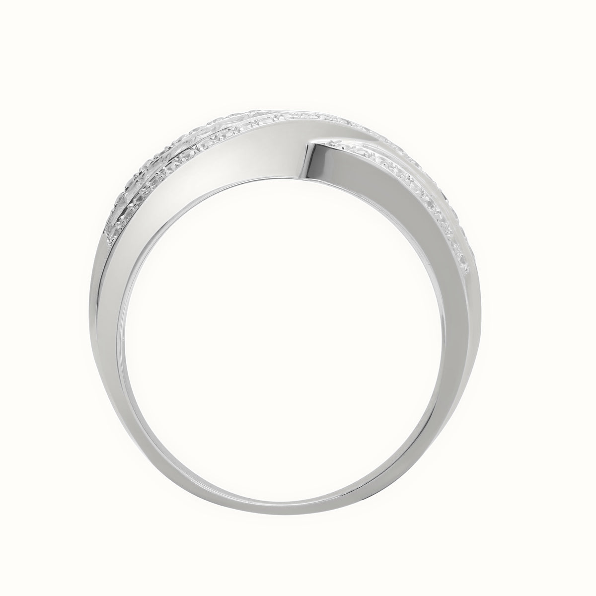 18ct White 1.09ct Round & Baguette Natural Diamond Ring
