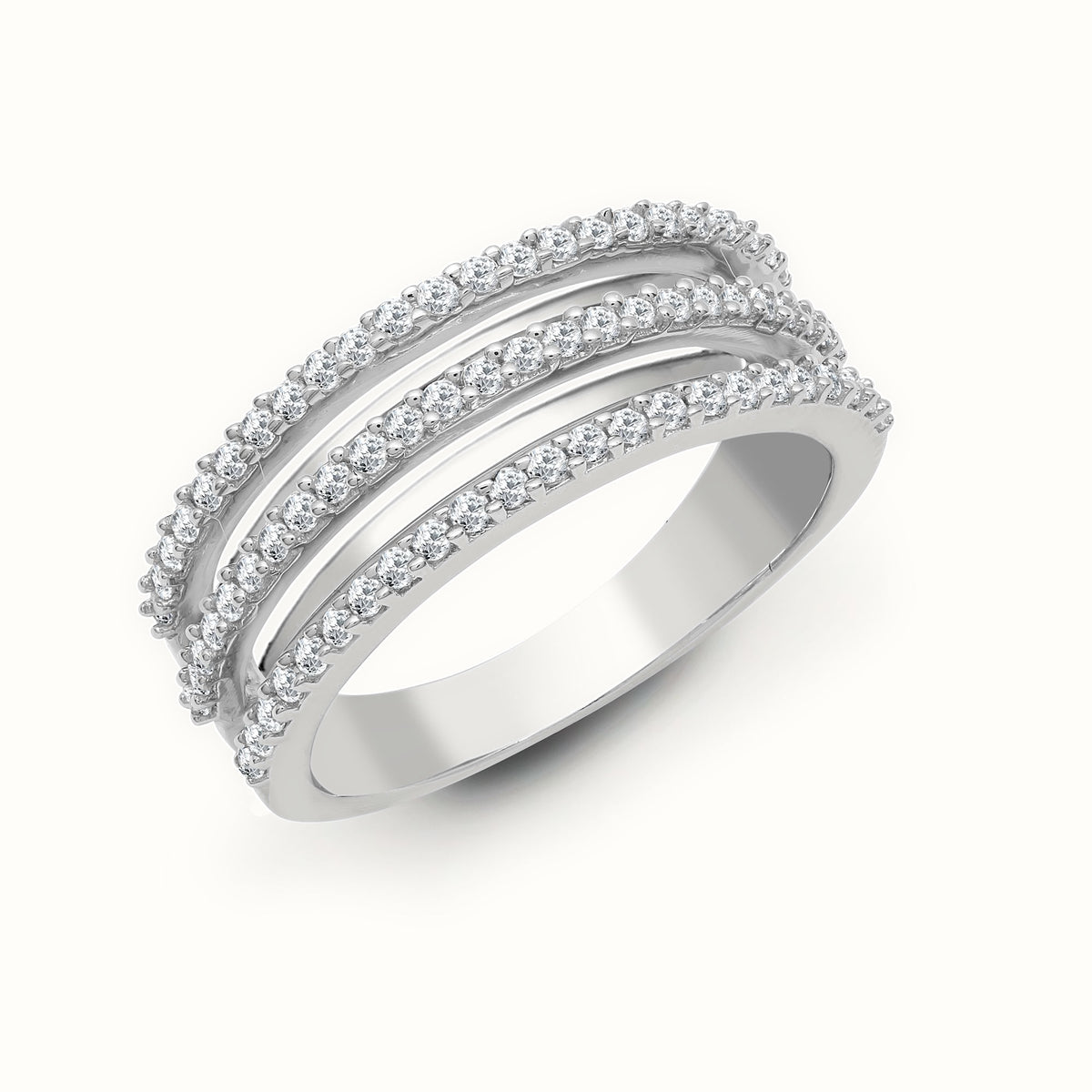 18ct White 0.63ct Natural Diamond Ring