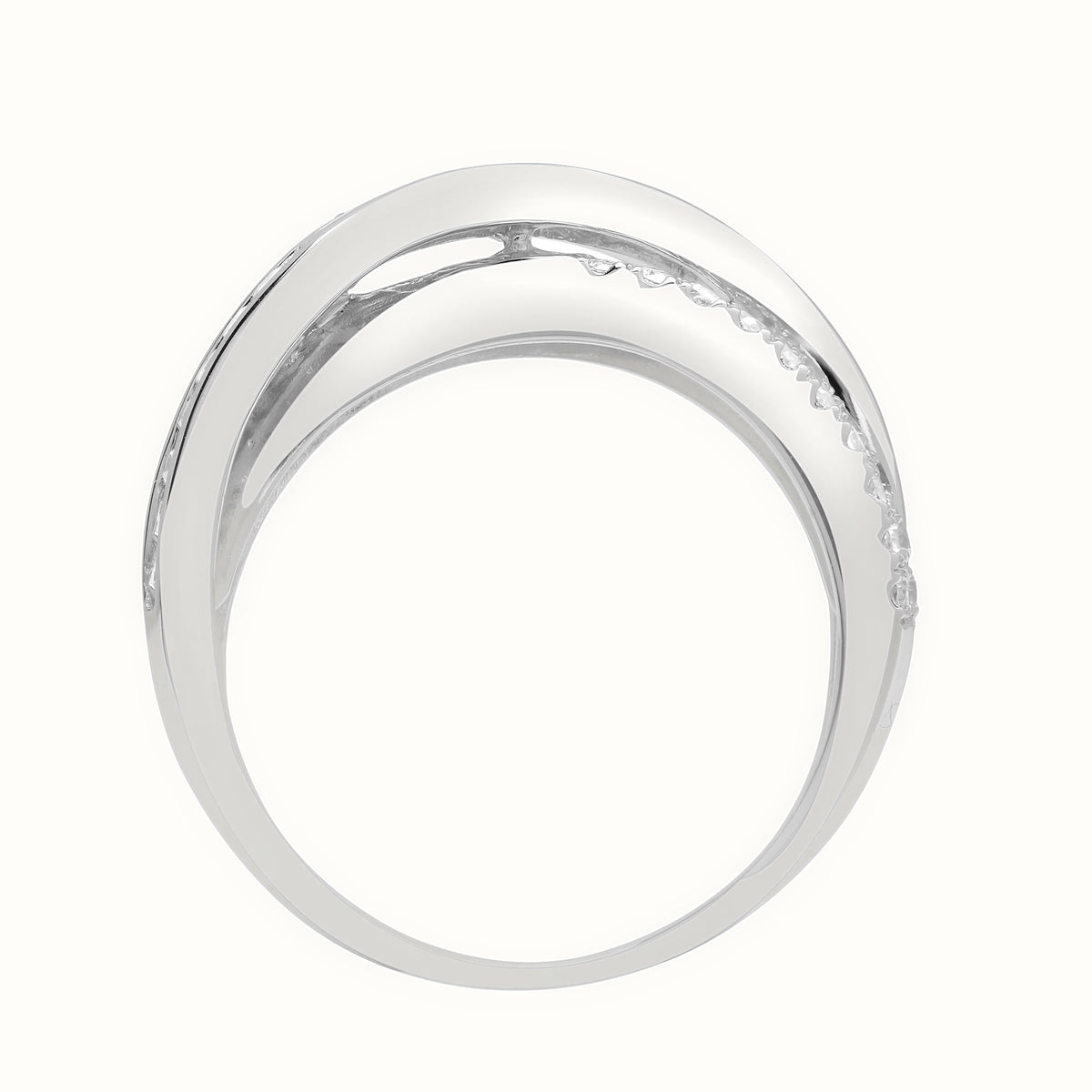 18ct White 1.14ct Round & Baguette Natural Diamond Ring