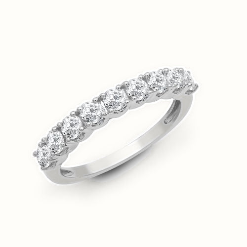 18ct White 9 stone Claw Set 1 2 ET Ring