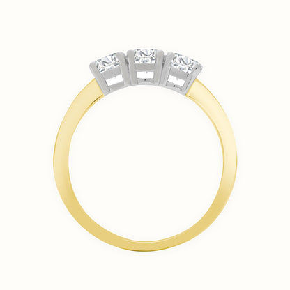 18ct Natural Diamond Claw Set Trilogy Ring — Delan Jewellers