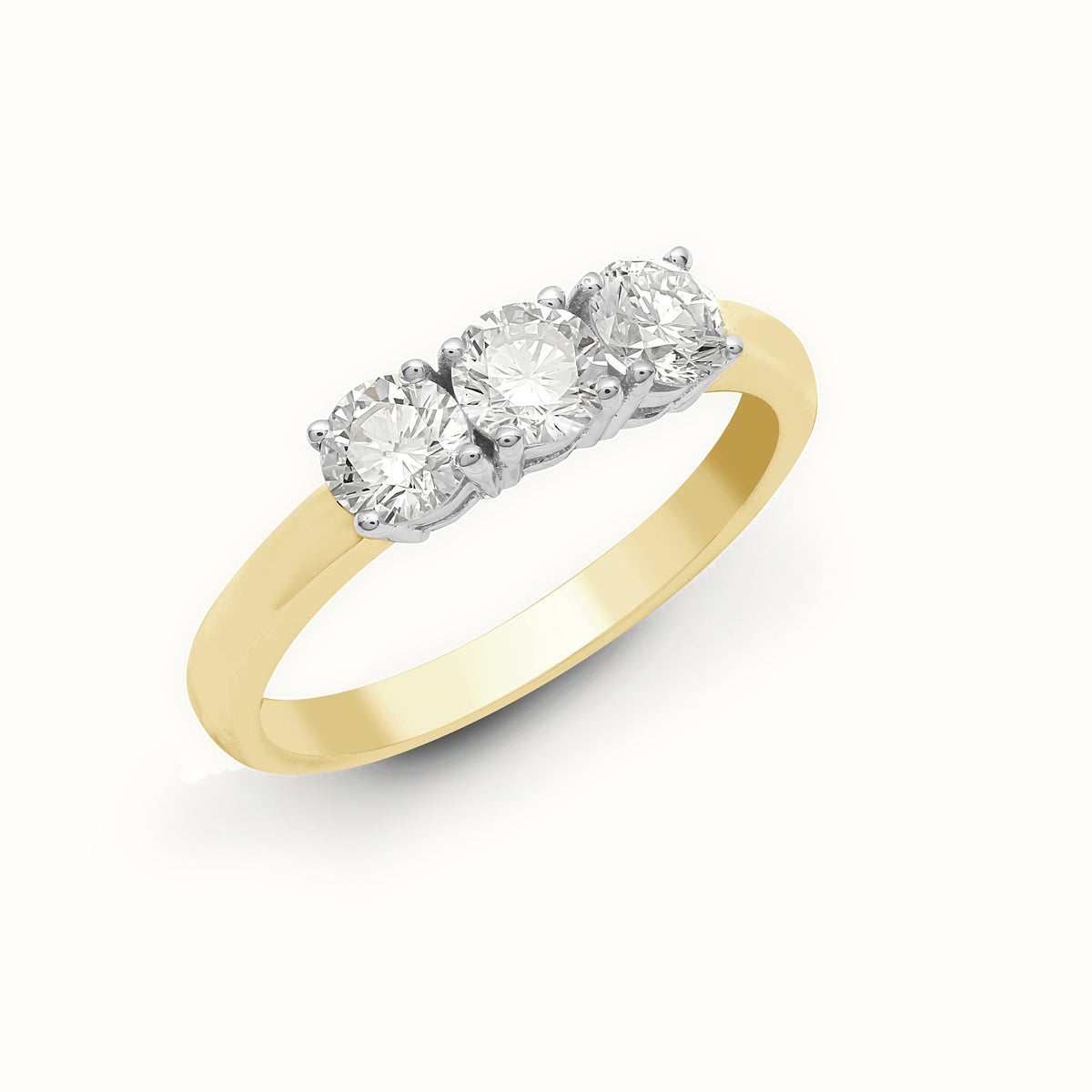 18ct Natural Diamond Claw Set Trilogy Ring — Delan Jewellers