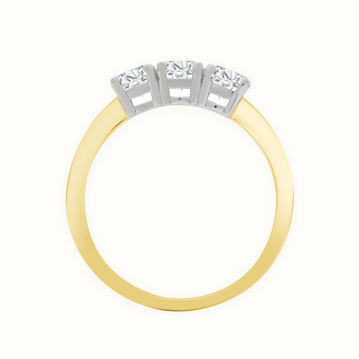 18ct Natural Diamond Claw Set Trilogy Ring — Delan Jewellers