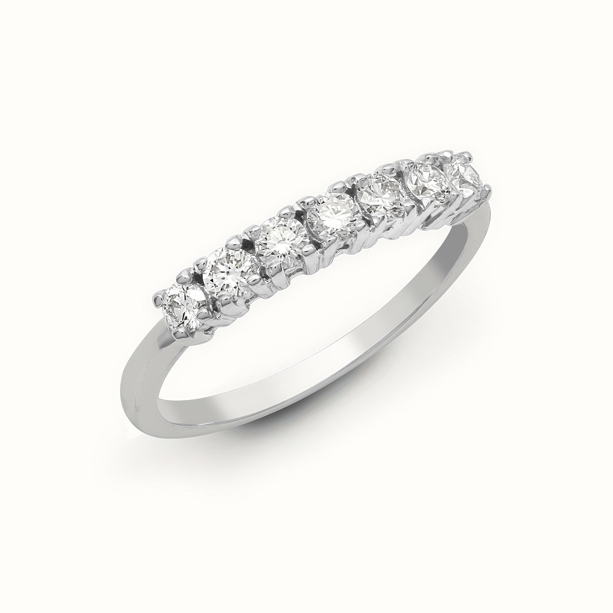 18ct White Natural Diamond 7 stone 1 2 ET Ring