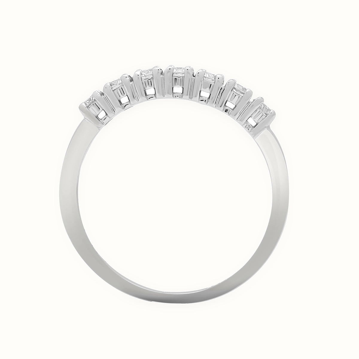 18ct White Natural Diamond 7 stone 1 2 ET Ring
