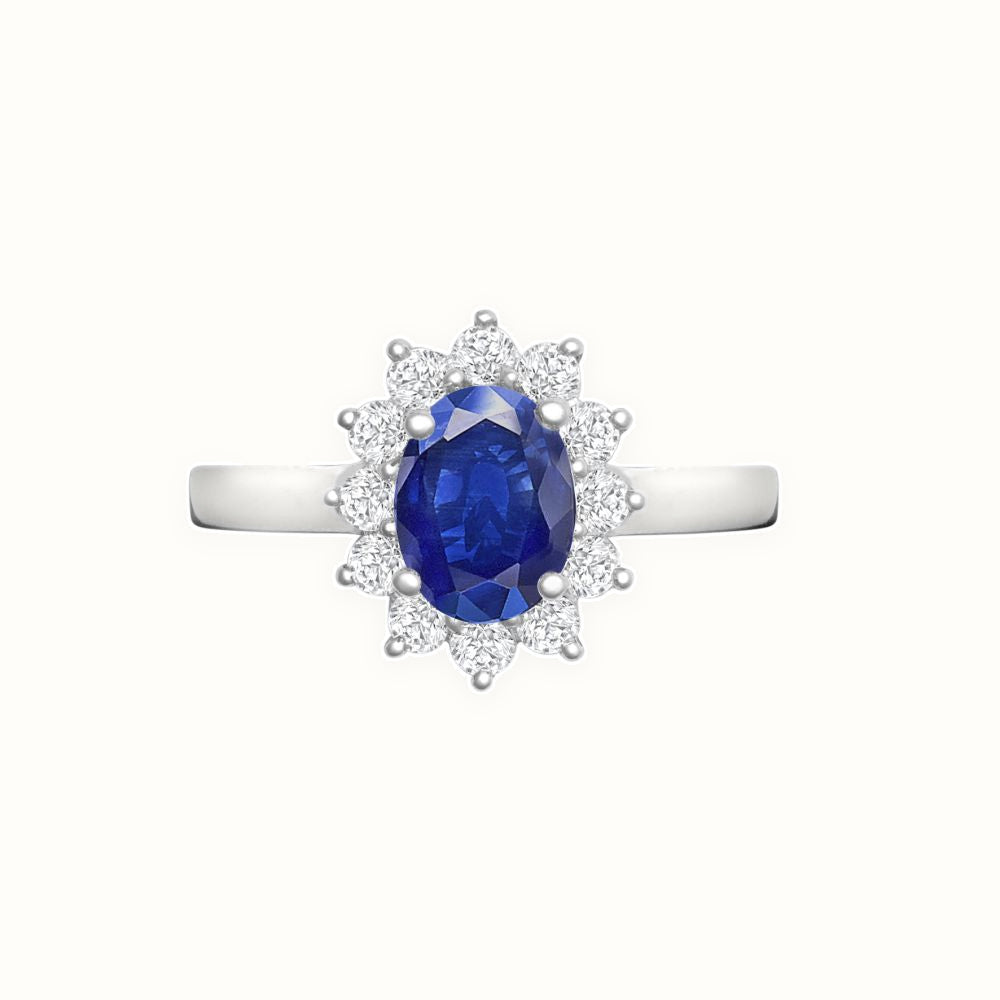 18ct Gold Natural Diamond Claw-set Cluster Halo Oval Ring Mount — Delan Jewellers
