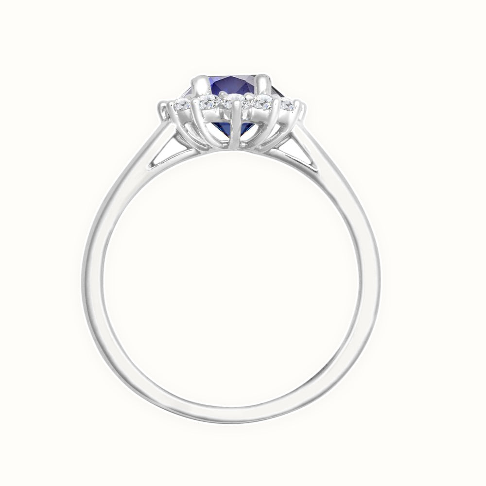 18ct Gold Natural Diamond Claw-set Cluster Halo Oval Ring Mount — Delan Jewellers