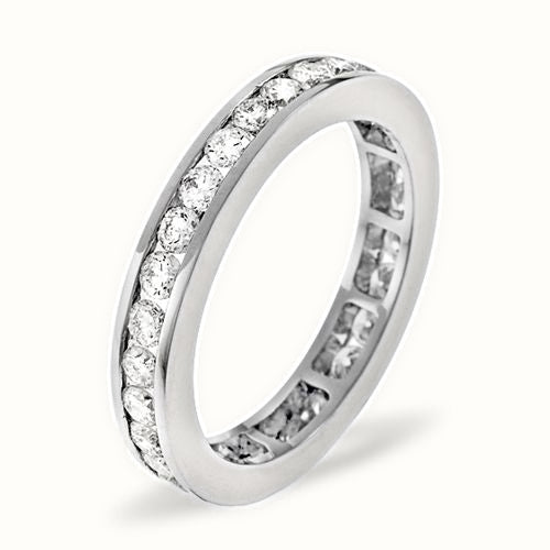 18ct White Gold Channel Set Full Eternity Ring Natural Diamond