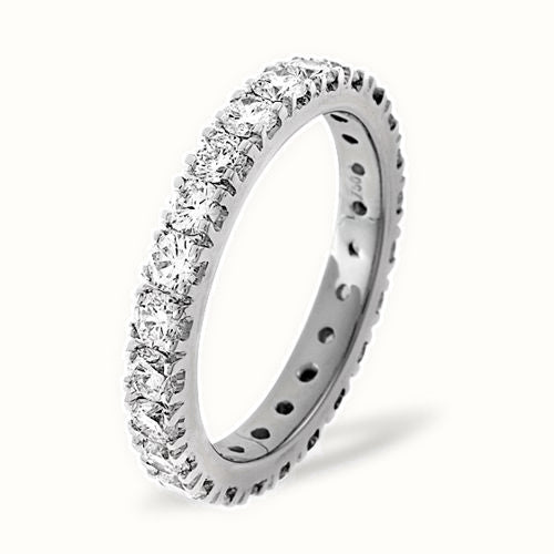 18ct White Gold Claw Set Full Eternity Ring Natural Diamond