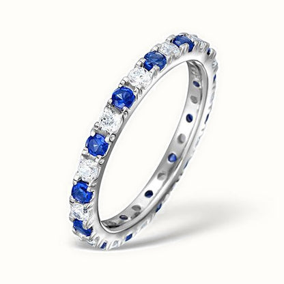 18ct White Gold Claw Set Full Eternity Ring Natural Diamond