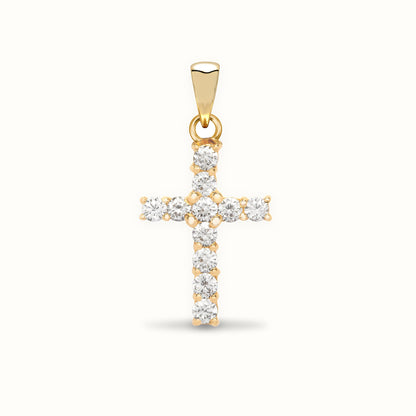 18ct Gold Natural Diamond Cross