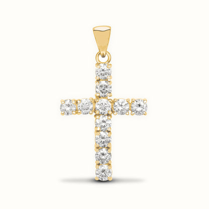 18ct Gold Natural Diamond Cross