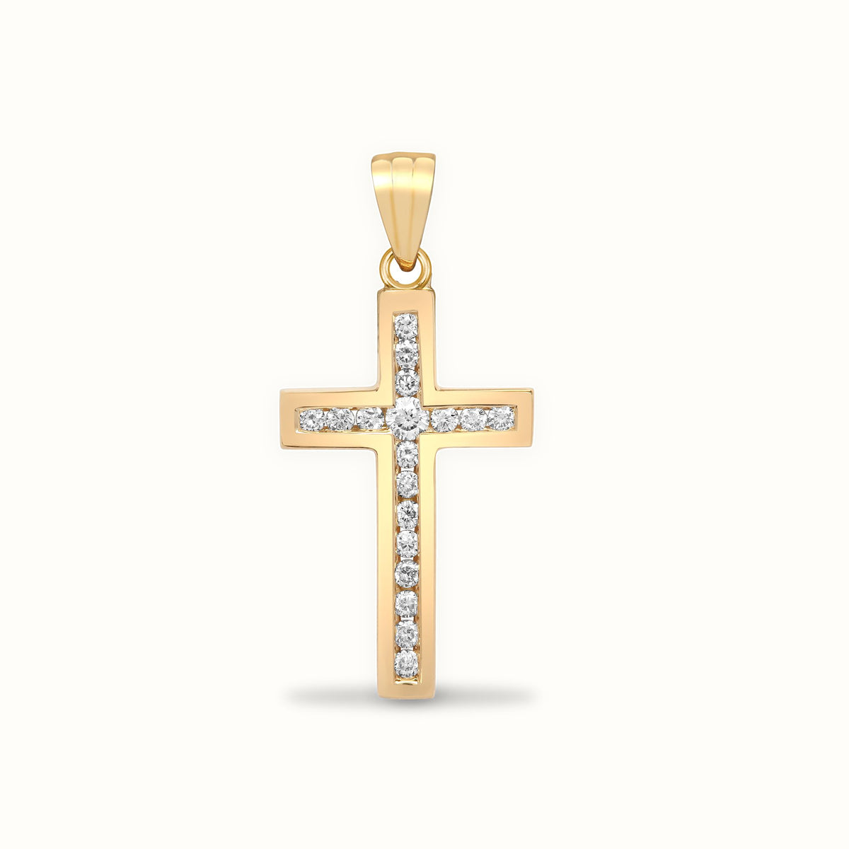 18ct Yellow Gold Natural Diamond Cross